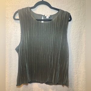 J Crew Textured Green Sleeveless Blouse